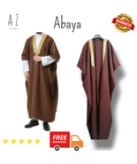 Men Saudi Abaya Muslim Thobe Jubba Islamic Arabic Robe Loose عباية رجالي - $42.74