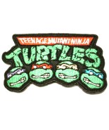 TMNT Group Black Heads 2.75" Tall X 4.5" Wide Embroidered Iron-on Patch - $10.83