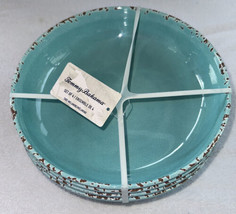 Tommy Bahama Rustic Crackle Melamine 9&quot; Dinner Salad Pasta Bowls Turquoise NEW - £29.53 GBP