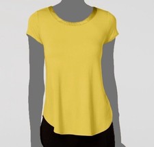 Alfani Womens L Tuscan Gold Yellow Loose Fit T Shirt Top NWT AP25 - £14.72 GBP