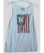 Hurley Flag US USA Old Glory 2 Tank Top Shirt White Mens Medium RARE - $29.27 CAD