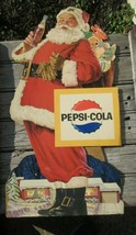  Vintage Pepsi Cola Bottle Santa Christmas cardboard Sign Advertisement ... - $307.27