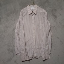 Burberrys of London Mens Dress Shirt 17½- 36 White Stripe French Cuff Fo... - $38.56