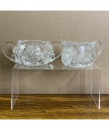 Antique American Brilliant Glass Creamer &amp; Sugar ABP EAPG - $33.92 CAD