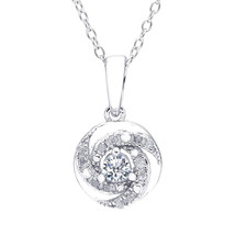 0.20CT Brilliant Cut Moissanite Swirl Pendant Necklace 925 Sterling Silver Chain - $112.19