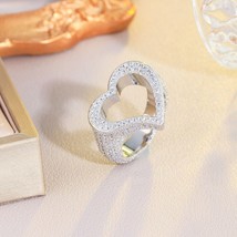 6Ct Round Zircon Diamond Heart Shaped Engagement Ring in 14K White Gold Over - £114.78 GBP