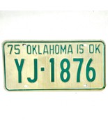 1975 United States Oklahoma Oklahoma County Passenger License Plate YJ-1876 - $285.02 MXN