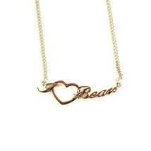 Chicago Bears Necklace 18&quot; Heart Cursive Team Script NFL Official Merch - £7.78 GBP