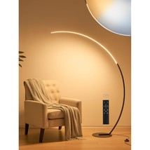 Arc Floor Lamp 65&quot; Modern Standing Lamp With Remote, Black Led Arch Lamps For Li - £114.39 GBP