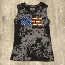 AC/DC Official Gray Black Muscle Tank Top American Flag Size Mens Small (S) - £19.36 GBP
