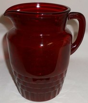 1940s Anchor Hocking ROYAL RUBY WINDSOR PATTERN 64 oz Water Pitcher - £24.92 GBP