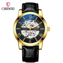 Hollow Mechanical Leather Watch Strap Men&#39;s Watch Luminous Waterproof Automatic  - £41.88 GBP