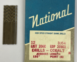 12 x NTNL Cobalt 3/64 High Speed Straight Shank Drill Bit JOBBER Length ... - £14.00 GBP