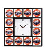Houston Astros Retro Astrodome Logo Team Big Clock with 12 images - £25.60 GBP