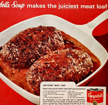 1963 Campbell&#39;s Canned Tomato Soup Advertisement Vintage Meatloaf Recipe... - $469.08 MXN