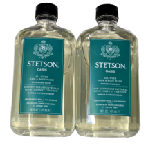 2 Stetson Oasis All Over Hair &amp; Body Wash Refreshing Scent Grapefruit Peel 16oz - $25.99