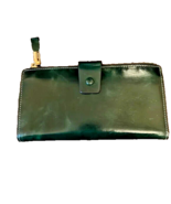 Green Genuine Leather Wallet 21 Card Slots 1 ID Slot 3 Pockets 1 Zipper ... - $28.71
