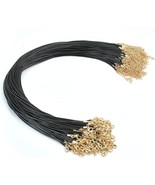 Black Braided Wax Cord Necklace Making Gold 20&quot; 2mm Jewelry Supplies Bul... - £32.18 GBP