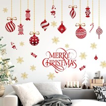 2 Sheets Christmas Wall Decals Christmas Light Bulb Hanging Swirls Christmas Bal - £16.39 GBP