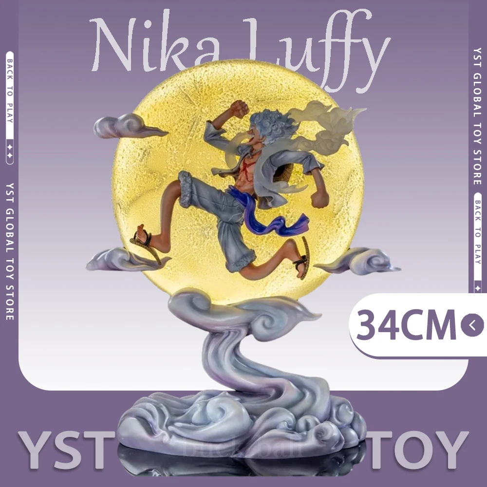 One Piece Nika Luffy Anime Figure 34cm Luffy Figures With Moon Light Figurine - £14.34 GBP+