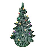 VTG Ceramic Christmas Tree 17” Nowell Mold Lighted 1970s Holly Leaf Base... - $127.27