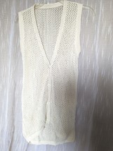 Women&#39;s Oversized Cardigan Sweater Vest Open Knit Natural Luxury Designe... - £19.84 GBP