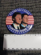 Bill Clinton /Al Gore 1992 campaign pin button political made by New York Union - £7.72 GBP