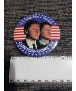 Bill Clinton /Al Gore 1992 campaign pin button political made by New Yor... - $187.97 MXN