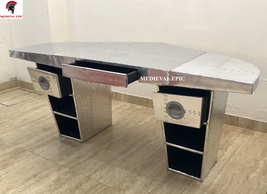 NauticalMart Aviator Wing Desk Wing Shaped Aluminium Desk Home Office Decor Furn - £1,795.86 GBP