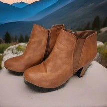 YOKI Womens Bootie Heels Size 9 Brown Hippie Cottagecore Faux Leather  - £9.00 GBP