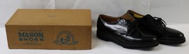 Men&#39;s Mason Forward Thrust Sole 8-1/2 3E Black Leather Dress Shoes Lace Up Vtg - £33.65 GBP