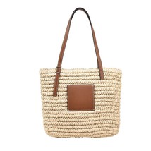 Ins Vintage Woven Tote Bag Holiday Style Straw Woven Bag  Bag Large Capacity Sho - £84.10 GBP