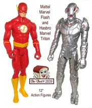 Mattel DC Comics Flash &amp; Hasbro Marvel Triton - used toys - £11.12 GBP