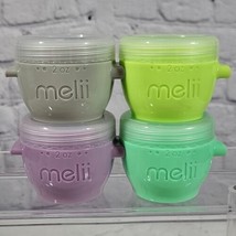 Melii Snap &amp; Go Pods Baby Food Storage Containers W/lids, 2oz Lot of 4  - £7.76 GBP