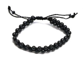 Mia Jewel Shop Hematite Healing Gemstone Crystal Beaded Macramé Braided String A - £11.86 GBP