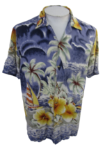 Thums Up vintage 80s Men Hawaiian ALOHA shirt pit to pit 22 M camp tropical luau - £23.73 GBP