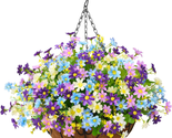 Artificial Hanging Flowers in Basket,Artificial Daisy Flower Arrangement... - $37.22