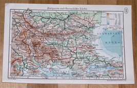 1937 Original Vintage Map Of Bulgaria / Turkey / Muslim Minority In Bulgaria - £13.41 GBP
