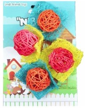 AE Cage Company Nibbles Bon Bon Loofah Chew Toys Assorted Colors - 4 count - £6.96 GBP