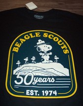 Peanuts Snoopy &amp; Woodstock Beagle Scouts Camping 50TH T-Shirt Mens Medium New - $19.80