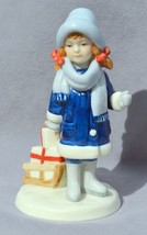 Royal Copenhagen 2003 Christmas Figurine: Susanne With Sled &amp; Presents Mib - £29.84 GBP