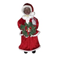 African American Mrs. Santa Claus 33&quot; LED Wreath Gorgeous Last One - £118.91 GBP