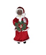 African American Mrs. Santa Claus 33" LED Wreath Gorgeous Last One - $125.10