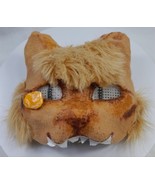 Handcrafted Therian Ginger Cat Mask | Felted &amp; Hand-Painted with Fur Acc... - £22.47 GBP