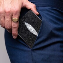 Genuine stingray Vallo Wallet Black image 7