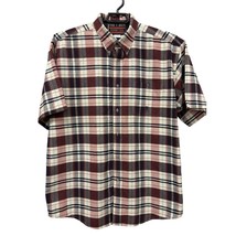 Wrangler Twenty X Mens 2XL Button Up Shirt Red Plaid Short Sleeve - AC - £15.75 GBP