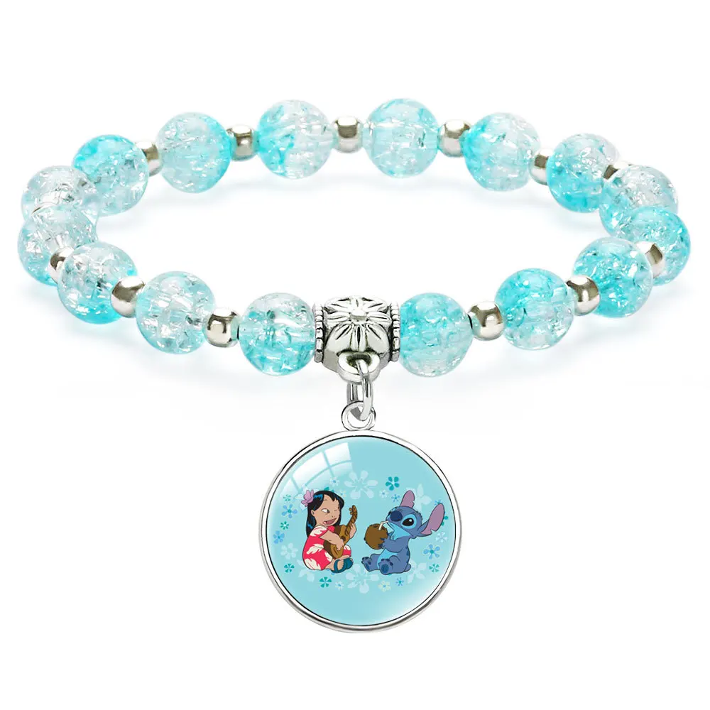 Anime Figures Disney Stitch Bracelet Cartoon Lilo Stitch Print Cute Chil... - $3.42