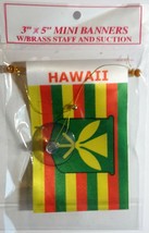 Native Hawaiian Flag mini banner great for car &amp; home windows two sided - £4.71 GBP
