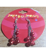 Jingle Bell Jewelry Red Bell Ornaments Earrings Christmas New - $4.06 CAD
