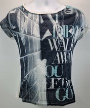 MM) Bershka with Love Women&#39;s Shirt Graphic Top Didn&#39;t Walk Away Medium Zipper - £11.93 GBP